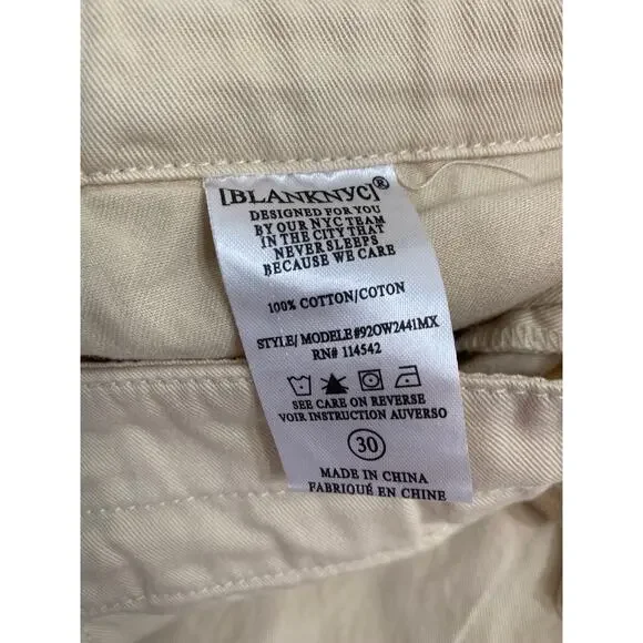 BLANKNYC Women's Cargo Pants Beige Drawstring Waist Jogger Style Size 30 - Picture 4 of 5